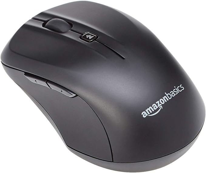 Amazon Basics Wireless Full Size Computer Keyboard and Mouse Combo, US Layout (QWERTY), Black
