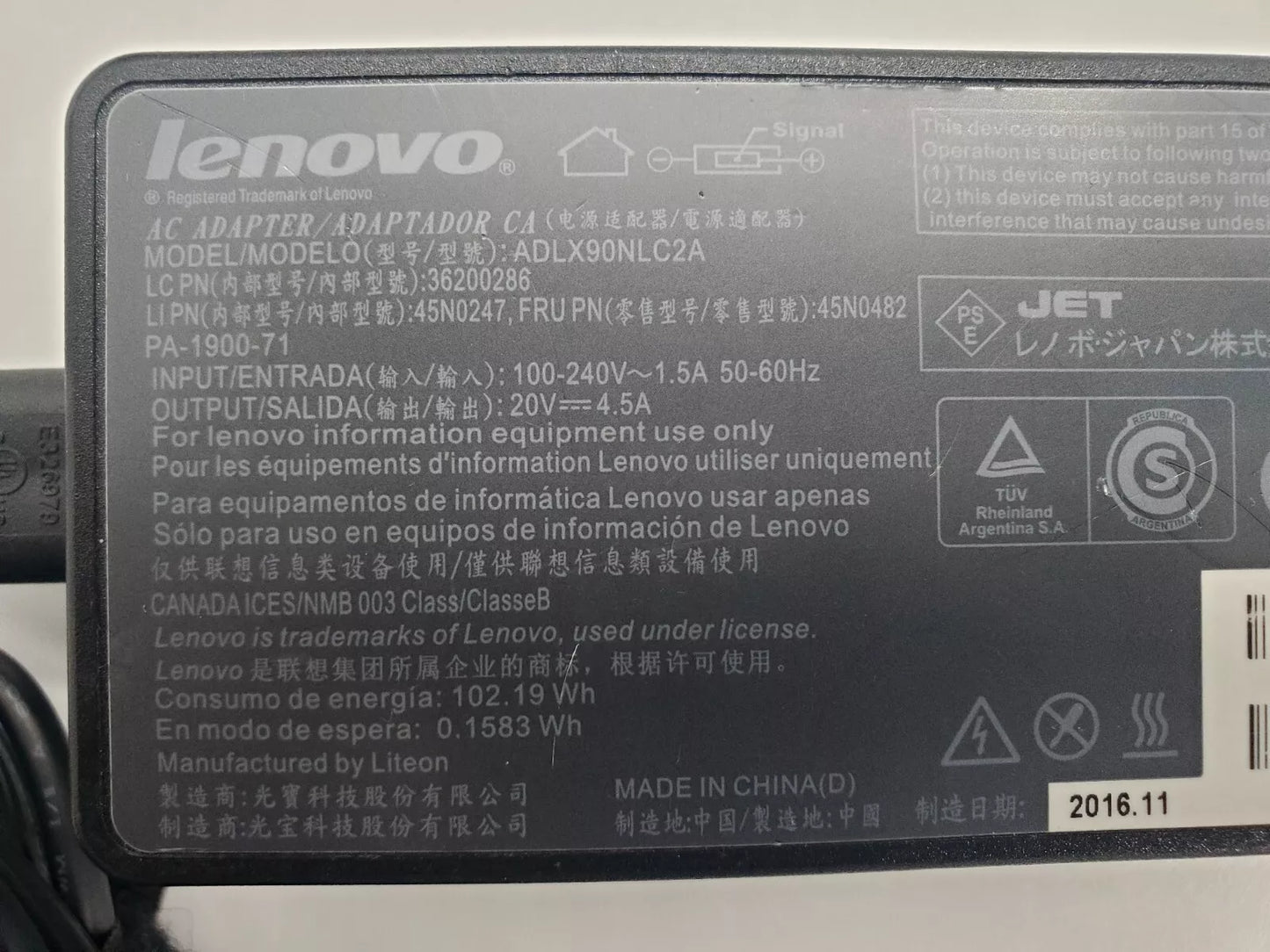 Lenovo 90W 20V 4.5A AC Adapter Power Supply