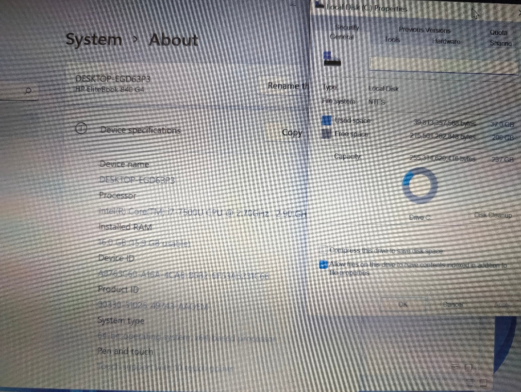 HP EliteBook 840 G4 14" FHD Touch Screen Core i7-7500U 16GB 256GB SSD