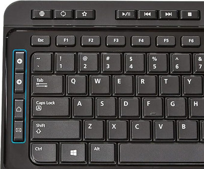 Amazon Basics Wireless Full Size Computer Keyboard and Mouse Combo, US Layout (QWERTY), Black