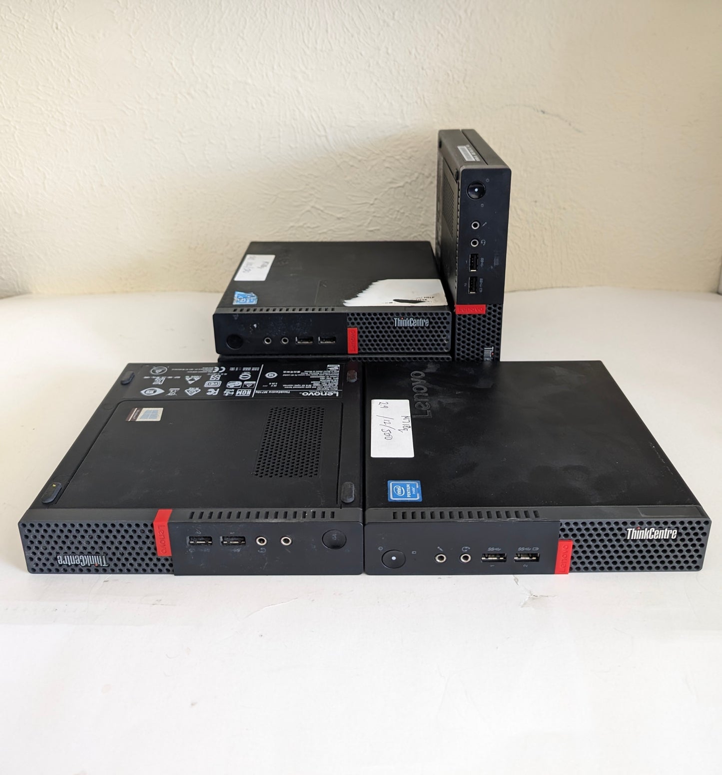 Lot of Lenovo ThinkCentre M710Q Tiny Desktop Pentium G4560T 12GB RAM 500GB HDD