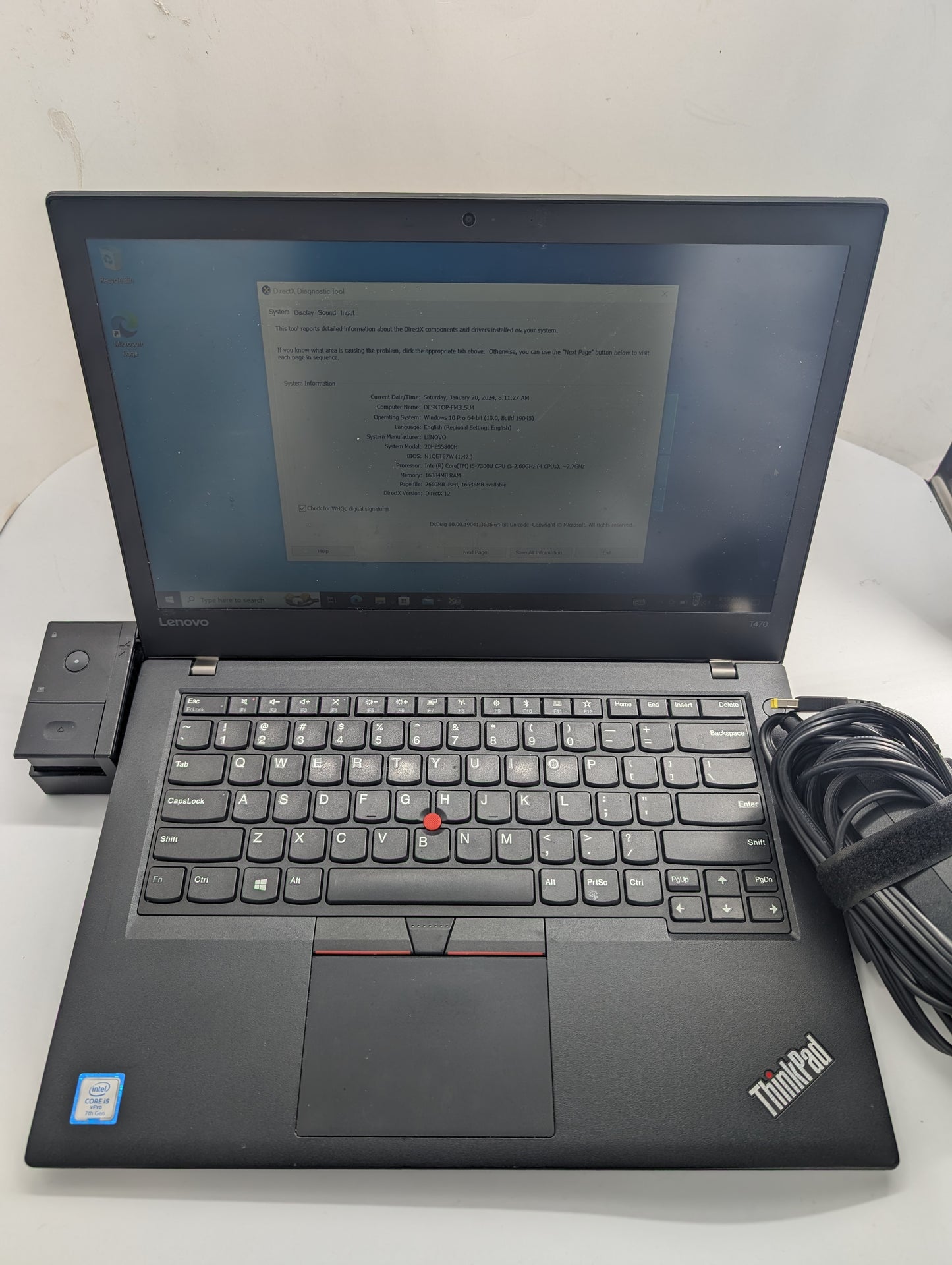 Lenovo ThinkPad T470 Laptop w/Docking Station