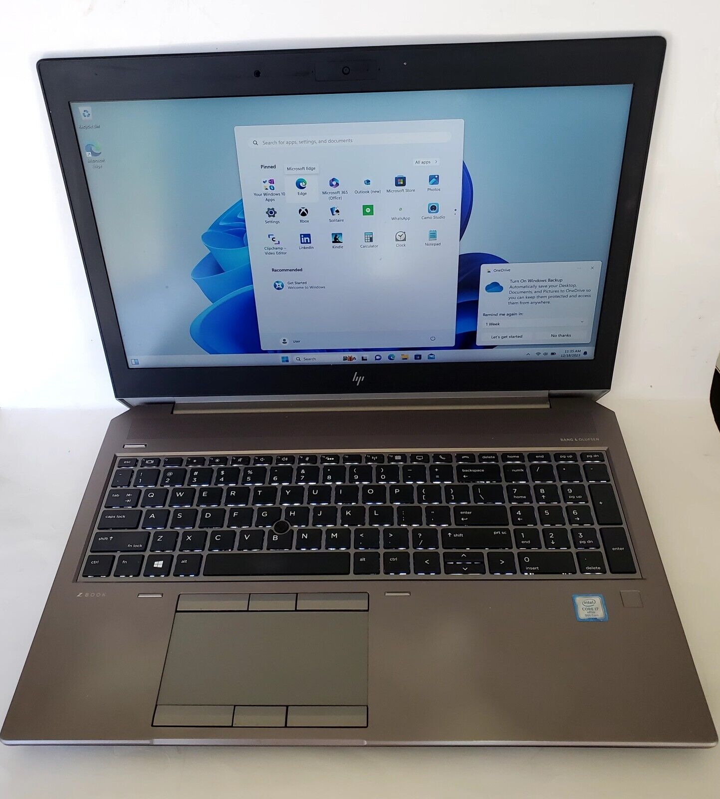 HP ZBOOK 15 G6 15.6" i7-9850H 32GB RAM 1TB M.2 SSD NVIDIA T1000 WIN11 1080P FHD