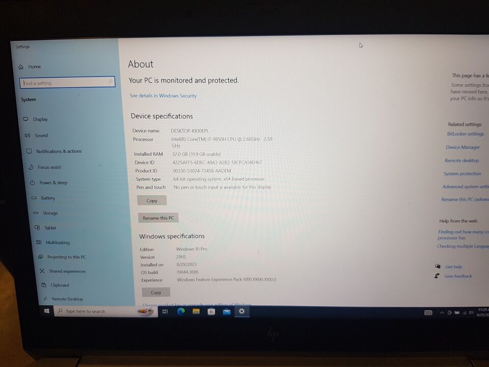 HP ZBOOK 15 G6 15.6" i7-9850H 32GB RAM 1TB M.2 SSD NVIDIA T1000 WIN11 1080P FHD