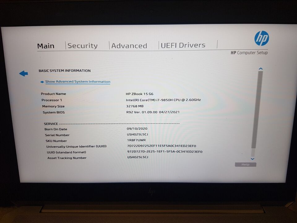 HP ZBOOK 15 G6 15.6" i7-9850H 32GB RAM 1TB M.2 SSD NVIDIA T1000 WIN11 1080P FHD